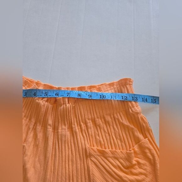 Free People Movememt Orange Ribbed Wide Leg Pants Size Small - Picture 12 of 15